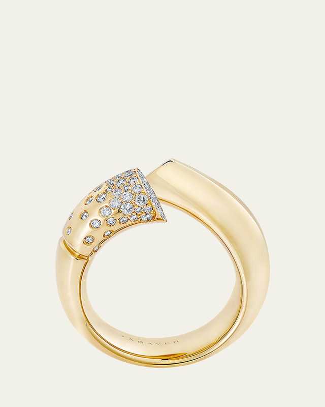 18K Yellow Gold Oera Pave Diamond Ring